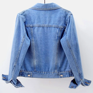 Veste en jean tendance pour femme, look streetwear, vêtement extérieur en jean bleu, élégant pour les filles, les femmes et la mode décontractée quotidienne - Product Image 4