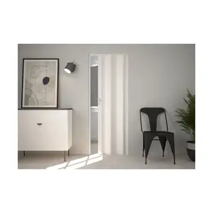 चिकना क्षैतिज सफेद पीवीसी द्वि-फोल्ड दरवाजा - एबीएस लॉक के साथ माया मॉडल - 83x214 सेमी - समकालीन घरों के लिए आधुनिक लालित्य