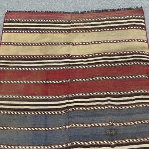 Turkish Vintage Kilim Accent Rug 3.3x4.6 ft, <b>Red</b> Floral Rug <b>Wool</b> - Product Image 5