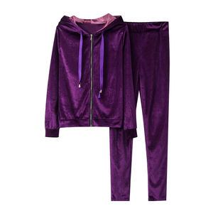 Nouvel ensemble 2 pièces pour femmes, survêtement en polaire, sweat-shirts à manches courtes, matière douce pour porter en tenue décontractée, pantalon HAIDII INDUSTRIES - Product Image 3