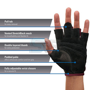 Vente en gros de gants de fitness demi-doigts femmes hommes gants d'entraînement respirants gants d'entraînement de gymnastique logo personnalisé haltérophilie salle de sport - Product Image 6