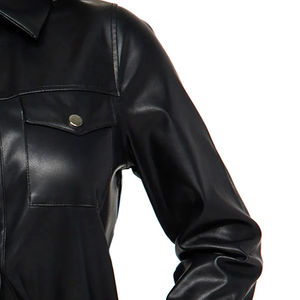 Prix de gros d'usine, chemise en cuir pour femmes, vêtements décontractés, logo personnalisé, marque privée, taille adulte, chemise en cuir tendance pour femmes - Product Image 6