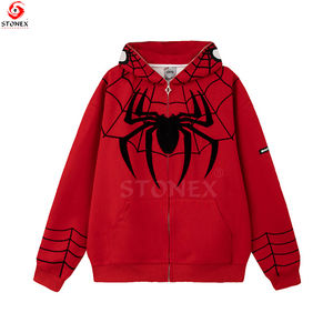 Meilleur fournisseur du Pakistan Vente en gros 100% coton Spider Flock Sweat à capuche brodé pour l'hiver Motif lettre - Product Image 2