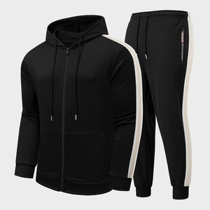 ชุดวอร์มสำหรับผู้ชายชุดเสื้อผ้าแบบสวมมีฮู้ดและกางเกงมีฮู้ดสำหรับผู้หญิงสีพื้น + กางเกง - Product Image 3