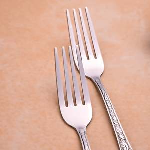 Lustre Bloom <b>Small</b> Silver Metal Forks Set of 2-Fruit Dessert Coffee <b>Spoon</b> Tableware - Product Image 3