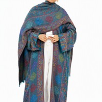 Abaya ouverte pour femme musulmane, ensemble robe et hijab imprimé assorti, jacquard, longueur ras du sol, respirant, tenue modeste, Aïd, automne
