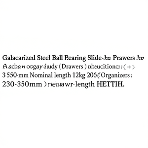 Glissière à billes en acier galvanisé pour tiroirs, longueur nominale 350 mm, 12 kg, longueur de tiroir 230-350 mm, HETTICH - Product Image 3