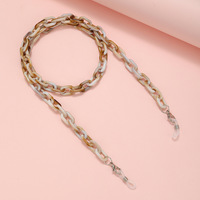 Chaîne de lunettes en acrylique de couleur dégradée Sangle de support de lunettes de soleil antidérapante, collier de lanière de chaîne de lunettes