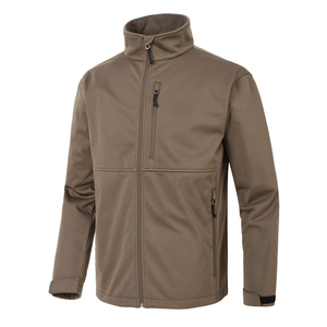 Veste Softshell Légère Marron pour Homme Imperméable Coupe-Vent pour la Randonnée en Plein Air avec Poches à Fermeture Éclair Col Haut Taille Plus - Product Image 1