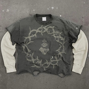 เสื้อยืดแขนยาวสองชั้นคุณภาพพรีเมียมแบบใหม่ น้ำหนักมาก สวมใส่สบายสำหรับผู้ชาย พร้อมดีไซน์แบบกำหนดเองได้ - Product Image 6