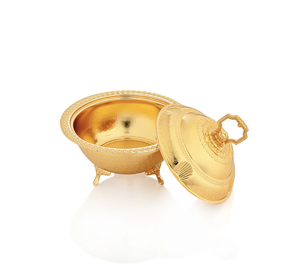 Bol à chocolat et dattes de service de table moderne et luxueux en métal jetable pour usage domestique, aspect arabe, finition dorée de haute qualité - Product Image 2