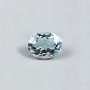 6x8MM aigue-marine ovale pierre précieuse à facettes coupe brillante aigue-marine naturelle pierre précieuse en vrac disponible en 6x4MM-8x10MM bleu aigue-marine - Product Image 3