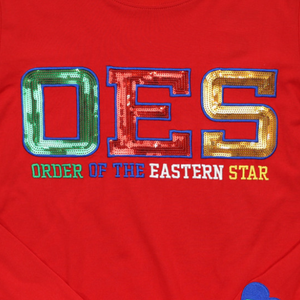 OES Camiseta roja de manga larga 100% algodón Orden de Eastern Star Shirt Custom Fraternity Sorority Apparel bordado cómodo - Product Image 4
