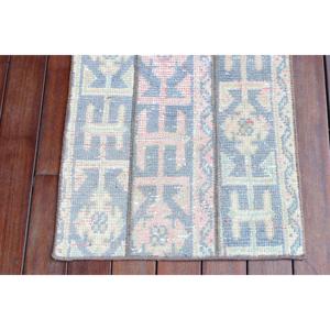 Alfombra de 1.7x3.5 pies, Alfombra Turca Vintage, Alfombra de Lana Azul - Product Image 5