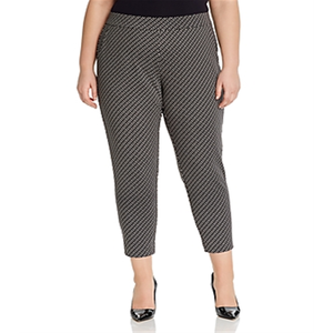 Pantaloni Michael Kors da donna Plus Cropped con stampa a catena, neri, taglia XL, a vita alta, a gamba larga, a tubino, in cotone tie-dye - Product Image 1