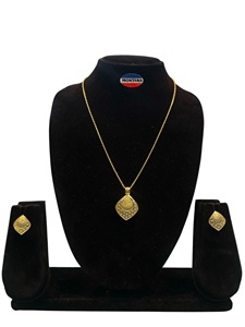 Colección clásica de mujer Montana, pendientes y collar con colgante de piedra natural de corazón pequeño de latón en diseño Flash Sugar - Product Image 6