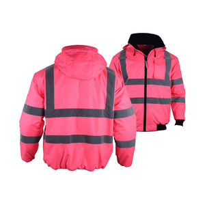 Logo personnalisé Veste d'hiver de construction avec haute visibilité manches longues jaune et noir vêtements de sécurité réfléchissants pour le travail - Product Image 4