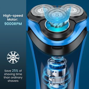 Afeitadora Eléctrica de Doble Cuchilla para Hombre, Uso en Seco y Húmedo, con Recortador de Barba Plegable, Resistente al Agua IPX7, Mini Afeitadora Eléctrica - Product Image 6