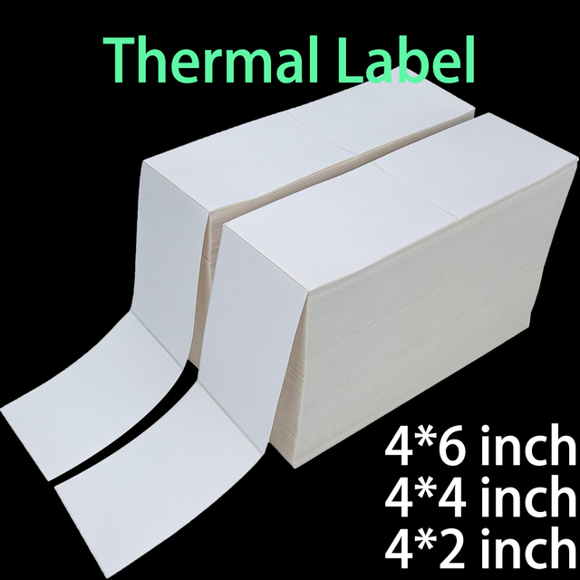 Bulk Custom Durable Die-Cut Adhesive Paper Thermal Label Roll for Heat-Sensitive Supermarket Shipping Waybill Sticker 4x6 4x4