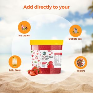 ชาบับเบิ้ลกลิ่นสตรอว์เบอร์รีไข่มุกมันสำปะหลังน้ำเชื่อมน้ำผลไม้ได้รับการรับรองฮาลาลสำหรับชานม - Product Image 5