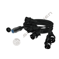 Cable de extensión Socapex de 19 pines con salida de 6 vías 16A Montaje de cable de alimentación Luces de escenario LED Conectores de cabeza móvil