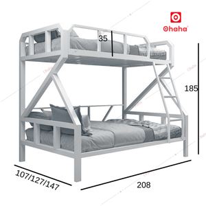 Lit superposé en métal de style Twin Over Twin Lit superposé en acier avec cadre minimaliste Stable et élégant Haute qualité GTS048 - Product Image 5