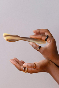 CULTURES Cubertería de Estilo Animal Único, Cuchara de Cuerno de Búfalo Natural Pulido, Diseño Único para Decoración de Mesa de Restaurante - Product Image 2