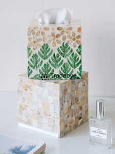 Caja de Pañuelos de Lujo Hecha a Mano con Incrustaciones de Madera, Diseño Floral Grabado, Elegante para Regalos de Acción de Gracias y Decoración del Hogar - Product Image 4
