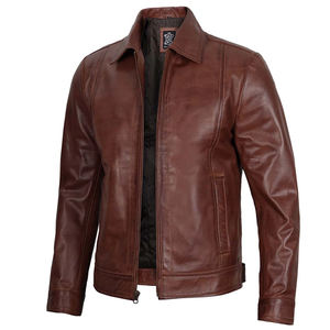 Cremallera Mangas completas Hombres Chaqueta de cuero de moda Durable Hombres Chaqueta de cuero de moda - Product Image 4