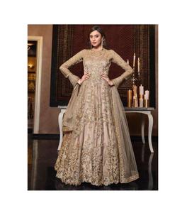 Conjunto de Vestido Anarkali Tradicional con Bordado de Red Pesada, Atuendo Étnico Cómodo para Eventos, Cadena de Suministro Global Asequible - Product Image 1