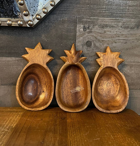 Bol de service en bois plats assiettes ananas Design fait à la main bol en bois d'acacia meilleure vente vente - Product Image 1