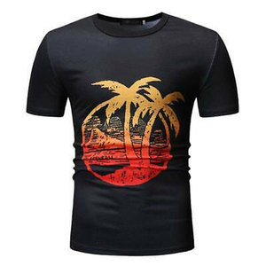 T-shirt col rond unisexe coupe régulière 100% coton 180g T-shirt avec impression de logo personnalisé T-shirt masque en O vierge pour hommes vente en gros - Product Image 3