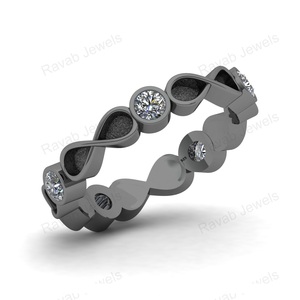 Joyería de plata fina más vendida elegante Eternity Vermeil semimontaje anillo en blanco para mujeres venta al por mayor fabricación de joyería superior - Product Image 4