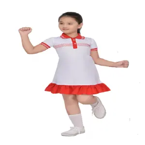 Miglior prezzo di vendita all'ingrosso due tonalità di contrasto di colore Polo camicia di cotone abbigliamento sportivo per le ragazze della scuola
