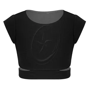 Débardeurs décontractés Mode Tees Sweatshirt Petites Filles Manches Découpe Taille Solide Basic Dance Crop Tops T-Shirt