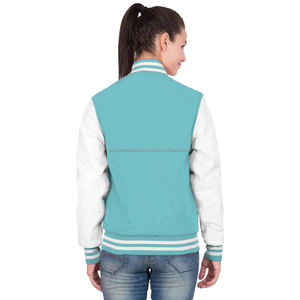 Chaqueta universitaria de lana de algodón de primera calidad para mujer, bordado personalizado, teñido de invierno, acolchado, transpirable, ecológico, ajuste de moda - Product Image 4