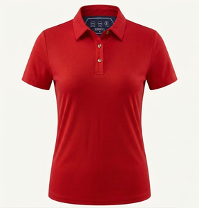 Polo de mujer premium de 190 GSM, piqué de algodón y poliéster, color azul marino, suave, transpirable, con logotipo bordado personalizado. - Product Image 5