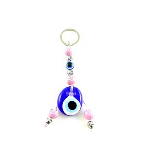 Llavero con Mosquetón DAFNI BIG PAZAR con Cuentas de Ojo Turco - Diseño Metálico 3D de Moda con Puntas Esmaltadas Únicas e Impresión en Relieve - Product Image 3
