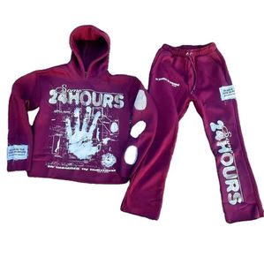 Survêtement sur mesure 500 GSM pour hommes Pantalon de survêtement et sweat à capuche avec logo imprimé personnalisé Survêtement respirant surdimensionné pour hommes - Product Image 6