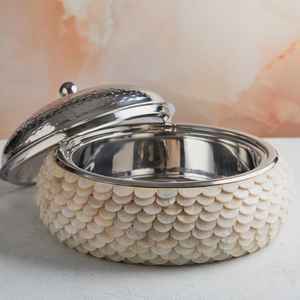 จาน100% สำหรับใส่สลัดผลไม้ทำจากเหล็กแบบคลาสสิกฝังกระดูกสำหรับใช้ในบ้านอุปกรณ์ทานอาหาร - Product Image 3