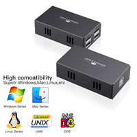 HT233U Usb2.0 Ethernet Rj45 Usb 1 in 4 Out 50M Kabel Ekstensi Usb Mengadopsi Koneksi Ethernet Standar IEEE-568B