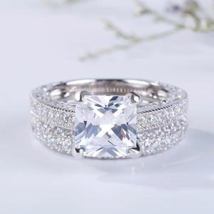 Jeulia Classic Princess Cut Sterling Silver Ring Set for Anniversary - Product Image 6