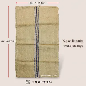 Export Oriented 100% New Binola Twills Jute Bags Natural Jute sacks for Packing Wholesale with Cheap Price