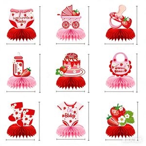 Strawberry Baby Theme Party Decor <b>Honeycomb</b> Centerpiece Tabletop <b>Decoration</b> for Birthday Scene Setup - Product Image 2