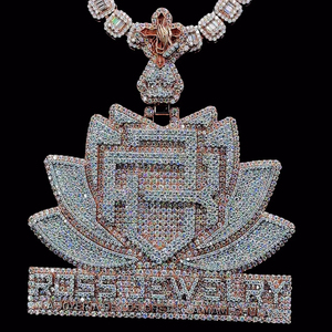 10K Gold Plated Best Quality 925 Sterling Silver VVS <b>Moissanite</b> Christian Pendant Lottas Letter Custom Clasp Hip Hop <b>Jewelry</b> - Product Image 4