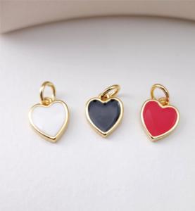 Colgante de moda Plata de Ley 925 Sin decoloración Gota Esmalte Colorido Corazón Encanto para DIY Fabricación de joyas Suministros - Product Image 5