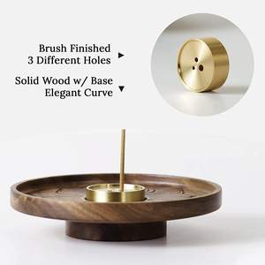 <b>Incense</b> <b>Holder</b> <b>for</b> <b>Sticks</b>, Handmade Upside-Down Wooden <b>Incense</b> Burner, with Brass <b>Incense</b> <b>Sticks</b> <b>Holder</b> - Product Image 4