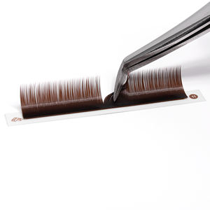 Cils en éventail brun pré-faits 0.03 0.05 0.07 volume russe couleur naturelle produits pour cils en gros étiquette privée longue durée - Product Image 4