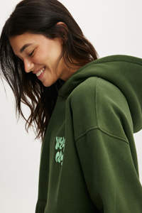 Sweat à capuche graphique surdimensionné pour femmes à épaules tombantes vert forêt personnalisé sweats à capuche anti-rides et respirants pour femmes sweat à capuche zippé pour femmes - Product Image 2
