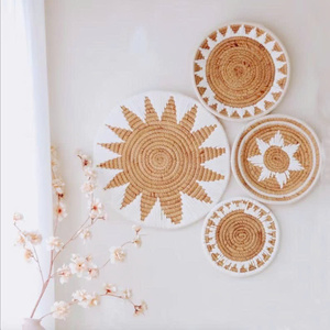 Woven Wall <b>Basket</b> Set of 4 Hanging Decorative Boho Styled <b>Baskets</b> Elegant Best Fit for Bedroom Livingroom Wall <b>Basket</b> Decor <b>Gift</b> - Product Image 1